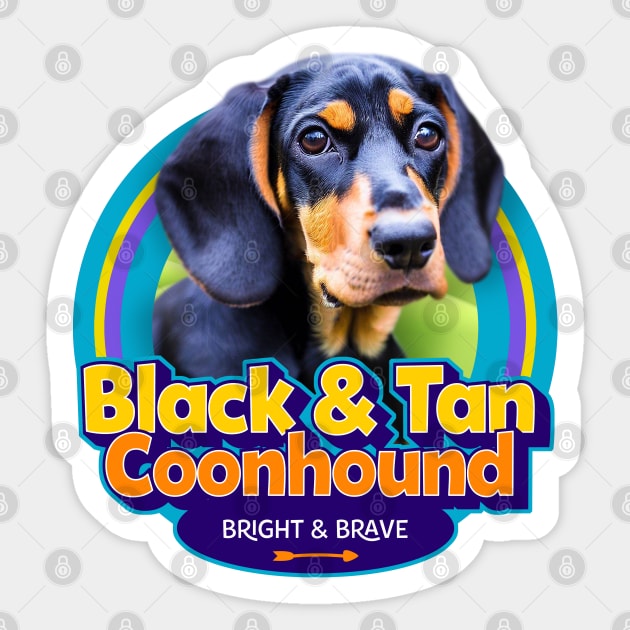 Black and Tan Coonhound Sticker by Puppy & cute